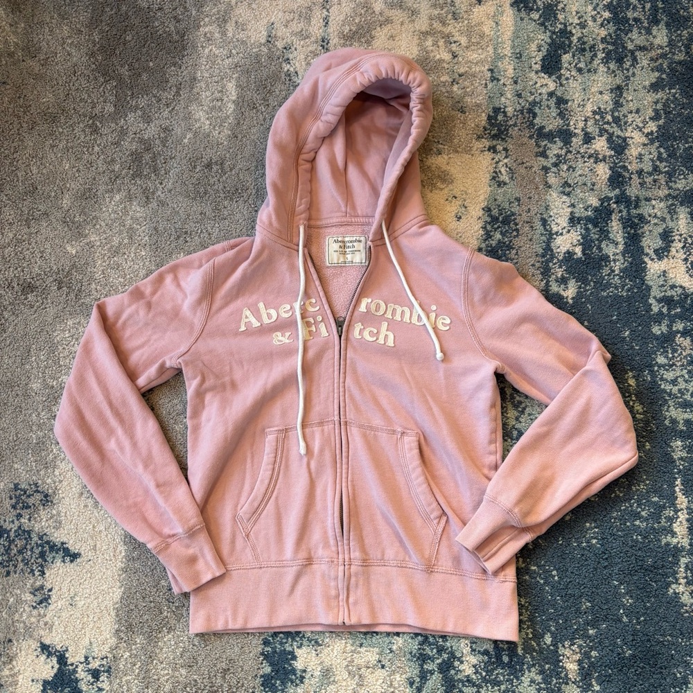 Y2K Abercrombie & Fitch Pink full zip Hoodie
